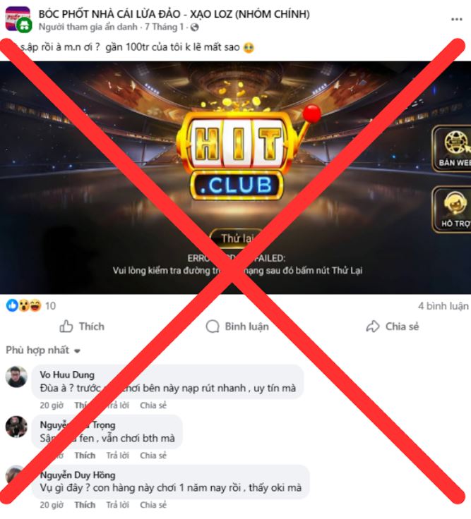 Hitclub bị bài viết ẩn danh kêu sập trang và quỵt tiền